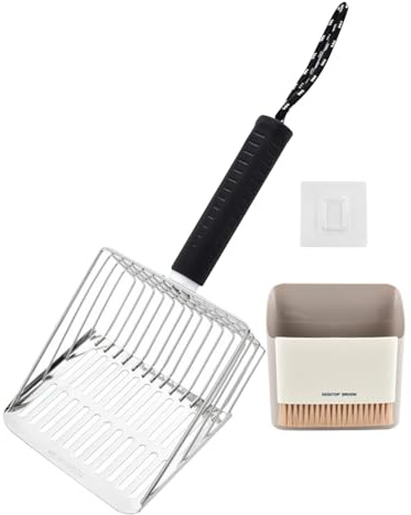 Lunaobrik Sandsammler mit Halterung, Schaufel für Sandkasten mit Halterung, Mehrzweck-Set für Reinigung und Gartenarbeit