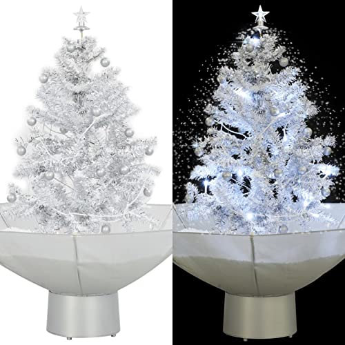 Brokky 284332 Albero di Natale con Neve e Base a Ombrellone Bianco 75 cm Albero Pasqua Decorazioni Natale-Decorazioni Casa Matrimonio Centrotavola Addobbi Christmas Natalizie Natalizi Halloween Finti