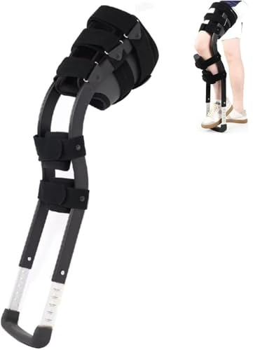 Freihändige Krücken, Verstellbare Kniekrücke, Aluminiumstütze Knie Walker, Schmerzfreie Gehhilfe für Knöchelfrakturen, Verstauchungen, Oder Nach Operationen