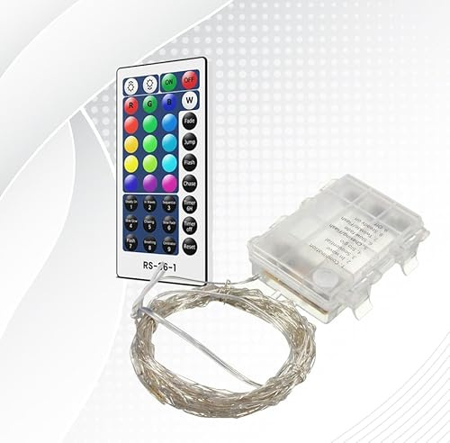 Volunx LED Battery Operated String Lights, 16 Colors Fairy Twinkle Lights with Remote Control, Timer Function, Multi Color Changing for Bedroom, Party, Wedding, Christmas Decor (2m / 20LED)