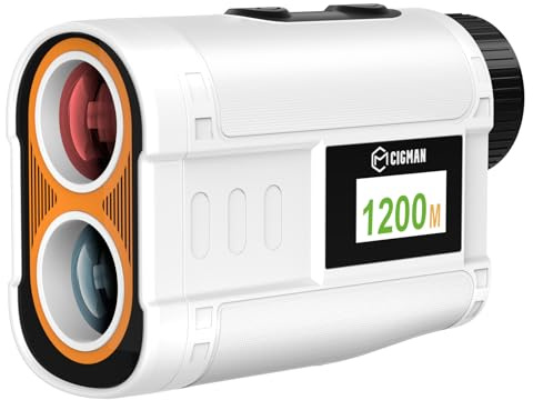 CIGMAN Golf-Laser-Entfernungsmesser 1200 m mit Slope & Farbdisplay | Magnethalterung, Farbdisplay, Flaggensperre, 6x Zoom – für schnelle, präzise Golf-Distanzmessungen