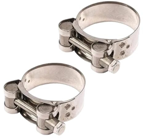 2Pcs Exhaust Clamp Stainless Steel Exhaust Band Clamp Replacement for Motorcycle Water Hose Car Automotive Replacement Exhaust Clamps, Motorcycle (48-51mm)