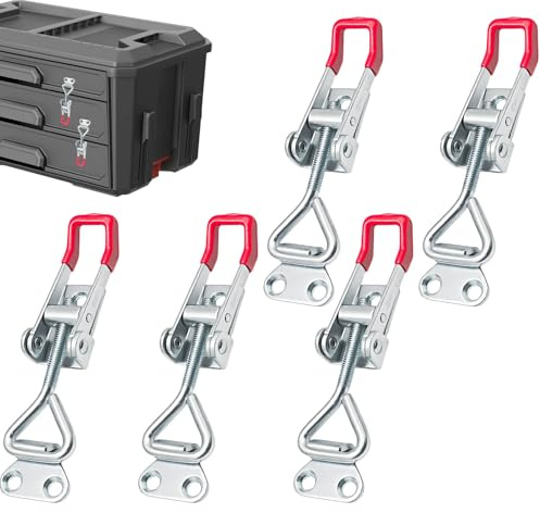 MYLERCT 5 Stück Pannverschluss Edelstahl Spannkraft 100 kg | Kistenverschluss, Robuster Edelstahl, Rostfrei & Langlebig, Flexibel Einstellbar, für Schubladen, Kisten & Werkstätten