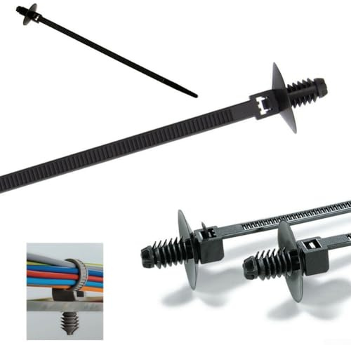 Besttoolifes Kabelbinder für Auto, Boot und Anhänger, 10 Stück – lösbare Kabelbinder mit Tannenbaum-Steckverschlüssen – Nylon-Kabelbaum-Clips in Schwarz