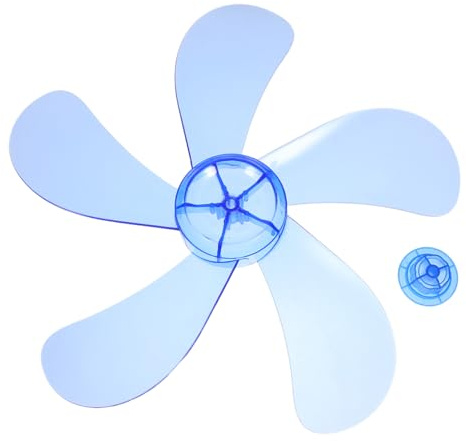 STOBAZA Pales de Rechange en Plastique Bleu Profond 40 Cm 5 Pales avec Cache-écrou pour Ventilateur sur Pied Table Pièces de Rechange pour Ventilateur Flux D'air 16 Pouces