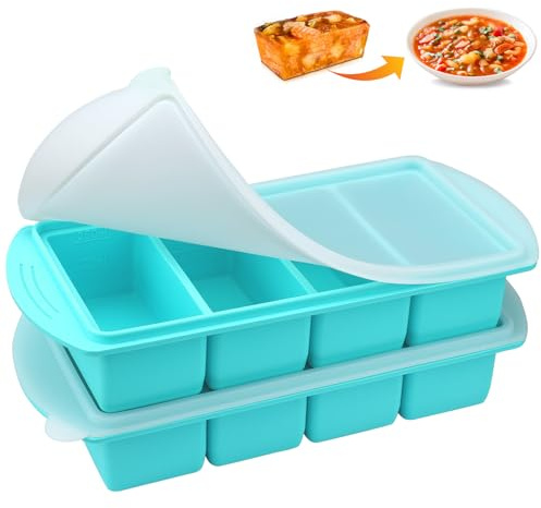 2 Pack Silicone Freezer Tray Moulds with Lid