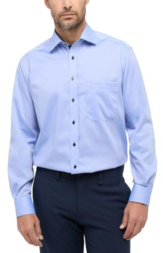 ETERNA Comfort Fit Hemd extra Langer Arm Oxford Mittelblau Größe 44