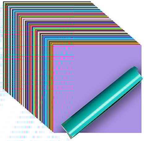 Vinylfolie Plotter, 72 PACK Permanentem Klebefolien, 30,5 x 30,5 cm iImagine Vinyl Selbstklebend Vinyl glänzend, matt und für Zeichen und Klebstoff Vinyl für Cricut, Silhouette und Cameo Cutter