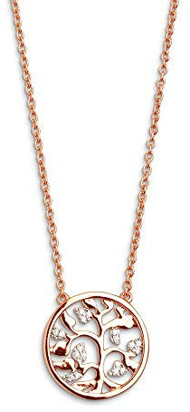 Xenox Schmuck Damen Kettenanhänger Lebensbaum 925 Silber rosevergoldet mit Zirkonia XS2940R