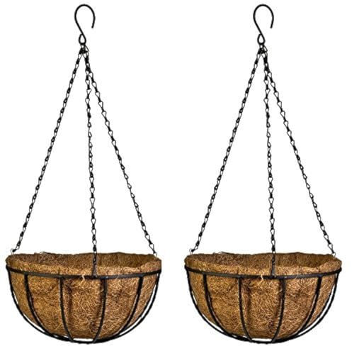 Kingbuy - Cesta maceta colgante con cadena, tiesto para decoración de casa, jardín, terraza...