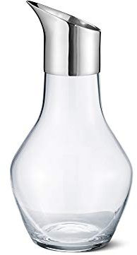 Georg Jensen 10013571 Sky Wasser Krug, Glas, Edelstahl, silberfarben