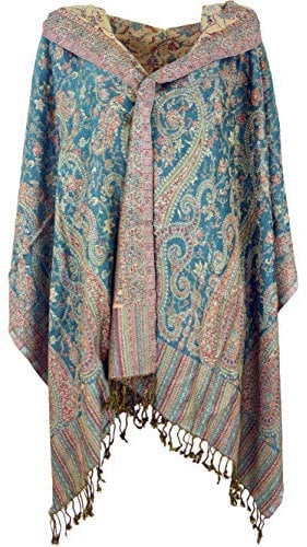 GURU SHOP Indischer Schal, Stola mit Paisley Muster, Schultertuch - Motiv 2, Herren/Damen, Synthetisch