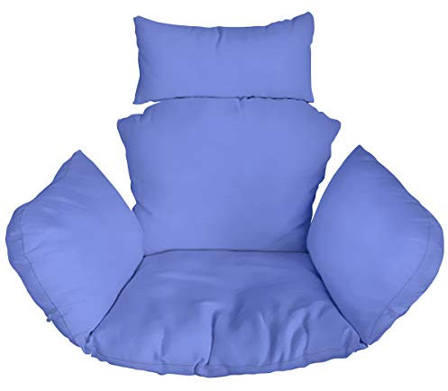 Ferocity Hängesessel Kissen, Polster, Auflage für Polyrattan/Rattan Hängeschaukel, Hängekorb, Schaukel Korb, Rückenkissen in der Farbe Blau [114]