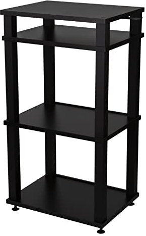 Andover Audio SpinStand Rack for Records and Audio Components - Metal-Reinforced, Holds 150 LPs, Optimum Height & Storage Space, Ideal for Turntables, Vinyl, SpinBase Systems (Black)