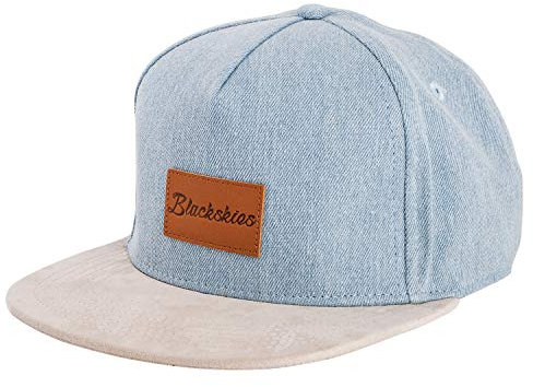 Blackskies® Denim Beast Snapback Cap | Herren Damen Schirm Premium Baseball Mütze Kappe Jeans Kappe - Blau