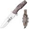 J&V UOE II - Cuchillo para Supervivencia Pesca Caza Deportiva Bushcraft Campo y Outdoor, Hoja Enteriza 17 cm de Acero MOVA-58, Funda, Hecho en España