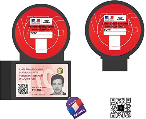 Générique Support Macaron VTC/Avant + ARRIÈRE / (Noir)