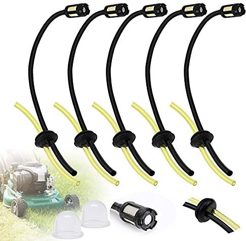 BUENTYA 5er Kraftstoffleitung Rasenmäher Set Universal Kraftstoffschlauch Benzinschlauch Kraftstoffleitung Schlauch Gas Öl Schlauch Benzinrohr Filter Assy Kraftstoffschlauch