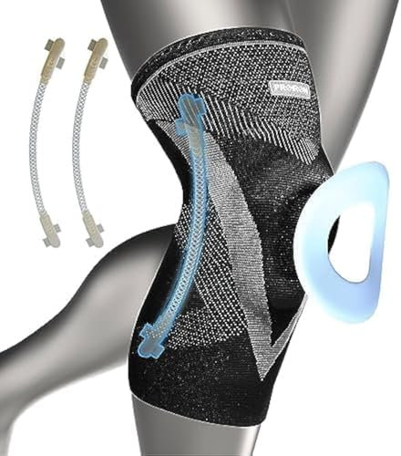 PROIRON Tutore Ginocchio, Ginocchiera Rotulea con Stabilizzatori Laterali e Patella Gel Pad, Ginocchiera Ortopedica per Corsa, Lesioni al Menisco e Legamenti, Dolori Articolari (Nero-L)