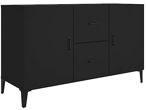 vidaXL Buffet Armoire de Rangement Organisateur de Maison Meuble de Rangement Armoire de Salon Intérieur Noir Bois d'Ingénierie 100x36x60 cm