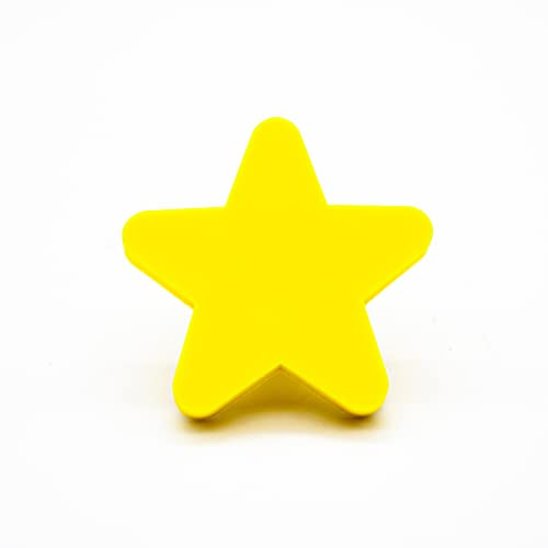 DOJA Barcelona | Pomos y Tiradores Infantiles | 6 Tiradores Cajones Infantiles Diseño Estrella | 50*48mm | Goma y Zinc-Aluminium | Tirador para Decoracion Habitacion, Armarios, Cambiador Bebe Mueble