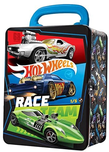 Hot Wheels 1:64 Scale cars Metal Car Carry Case I 18 Toy Storage & Organiser Gift for Collectors Kids Ages 3 Years Old Up 3D HW Race lid design (Cars not included)