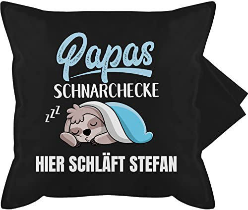 Kissenbezug - zum Vatertag - Schnarchen Papa Schnarchplatz Papas Schnarchecke - 50 x 50 cm - Schwarz - für vater kissen schnarch vatertagsgeschenk vatertagsgeschenke spruch pillow geschenke