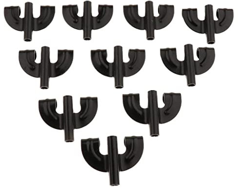 barenx Bassdrum-Klauenhaken, 10 Stück, Eisen, für Bassdrum-Teile, Zubehör, silberfarben, mit Spannstäben, Schwarz