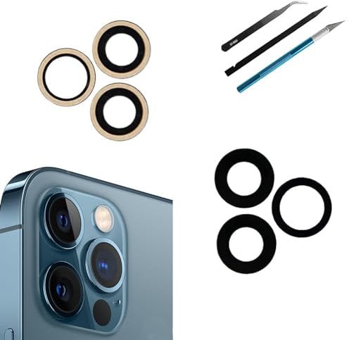 Sapphire 12 Pro Rear Camera Lens Replacement for iPhone 12 Pro,Back Glass Camera Lens Replacement Sapphire with Repair Tool Kit(Not for 12 Pro Max)