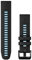 Cinturino Originale Garmin, 22mm, QuickFit, Silicone, Black & Cirrus Blue (stile Garmin epix 2 Pro)