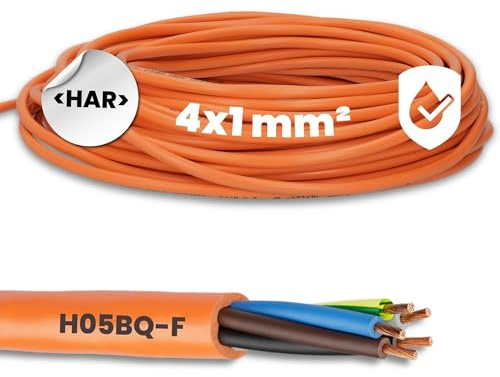 Lapp 10m ÖLFLEX 550 P 4G1 mm² H05BQ-F Anschlusskabel PUR - Orange | Robuste Gummischlauchleitung für Baumaschinen, Handgeräte und Landwirtschaft, UV-beständig, ölbeständig und abriebfest