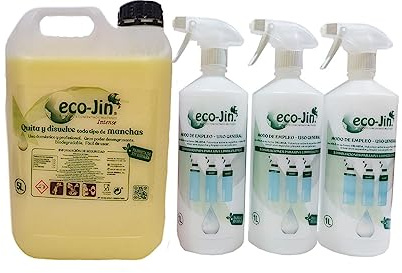 BIDON 5 L Detergente EXTRA CONCENTRADO Aroma INTENSE GRAN PODER DESENGRASANTE)+ 3 VAPORIZADORES (BOTELLA MEDIDORA)