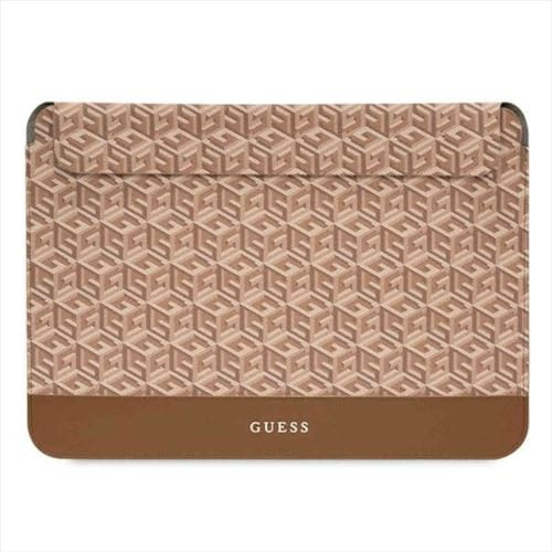 Guess GCube Stripes 16 Laptophülle, Braun, Gestreift, Modern, Unisex, Weich, 16 Zoll, Schutz für den Laptop, modisches Accessoire