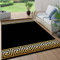 TEMLAN Schwarzgold Gestreift Teppiche Gegend, Griechischer Schlüsselmäander Gold Geometrisch Kurzflor Teppiche für Wohnzimmer, Schlafzimmer, Kinderzimmer, Büro, etc 40 x 60cm
