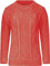 AJFASHION Women Jumpers New Ladies Long Sleeve Chunky Cable Knitted Jumper Crew Neck Winter Sweater Top UK Size 8-22 Coral