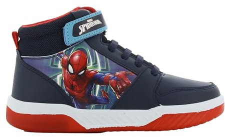 Leomil Spiderman Blinkschuhe Jungen Spiderman Schuhe Kinder 29, Ideal for Schule und Freizeit, Blau