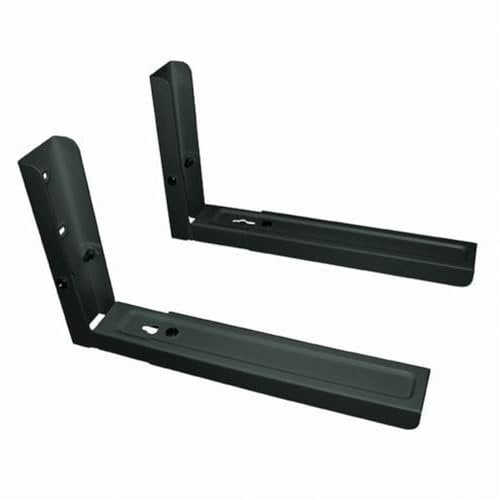 TM Electron Soporte para Microondas de Pared, Rieles Extensibles de 33cm a 48cm, hasta 35kg, Fabricado en Acero, Color Negro