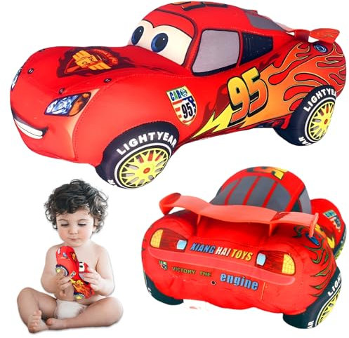 Byhsoep Cars Kuscheltier,Mqueen Soft Toys,Auto Kuscheltier,Mqueen Plüschautospielzeug Puppe Geschenk für Kinder Jungen Mädchen