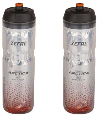 ZEFAL Pack Arctica 75 - Set di due Borracce per Bicicletta - Borraccia Termica Bici - Inodore e Impermeabile - Borracce Ciclismo Senza BPA, 2 x 750ml - Argento/Arancione