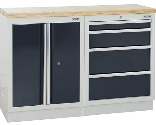 kaiserkraft | Werkbank | 1 Schrank | 4 Schubladen | anthrazitgrau