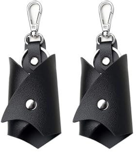 JNNJ 2 Pièces étuis Clés Voiture Créatif, Porte-Clés Voiture En Forme Chauve-Souris, étuis De Clés Chauve-Souris En Cuir PU, étui Personnalisé Pour Tous Types Clés De Voiture Moto(Noir)