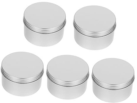 Ciieeo 5st Weihnachtskerzenglas Lebensmittel Gl? Make-up-creme-dosen Gewürzglas Runde Blechdose Weihnachtsdekoration Gewürzbehälter Weihnachtsgeschenkdosen Blechdosen Blechbüchse Alu-box