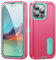 Heavy Armor Defend Handyhülle für iPhone 13 14 15 Pro Max 12 Pro Max Hartplastik Robuste Metallhalterung Rückseite, Rosarot, Cyan, für iPhone 12pro max