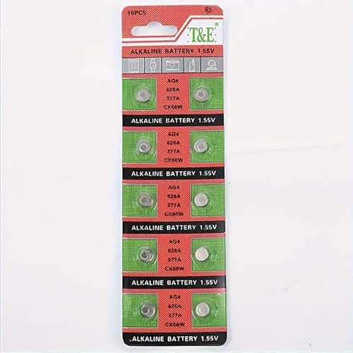 10pcs 1.55V AG4 377 177 376 626A LR66 LR626 Battery 1.55V Button Coin Cell Batteries Ideal for Watches, Hearing Aids, Glucometers, Key Fobs, and More