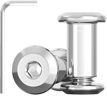 20 Viti di Collegamento M5 x 12 mm, Manicotto in Acciaio Inox A2 V2A, per Mobili, Connettori per Armadi con Chiave Esagonale, Mattoni in Legno