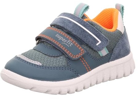 Superfit Jungen Sport7 Mini Sneaker, Blau Orange 8070, 29 EU