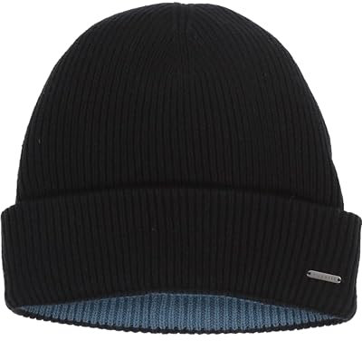 bugatti Wendemütze für Herren - zweifarbige Strickmütze mit Rippenmuster - One Size