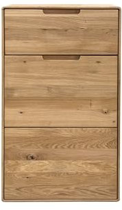 möbelando Hochkommode >KM-0663< 1 Tür, 1 Schub, Wildeiche massiv geölt - 51x91x40cm (BxHxT)