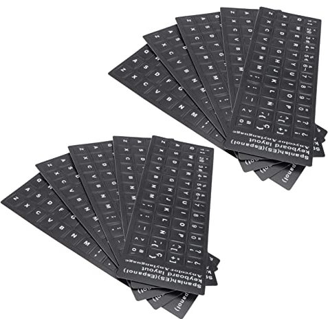HOMOCONO 10pcs Spanish Keyboard Layout Stickers Pc Keyboard Covers Removable Protector Key Covers Caps