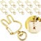 20pcs Mini Häschen Karabiner Karabinerhaken Schlüsselanhänger Carabiner Metallring Schlüsselring Schlüsselanhänger Selber Machen Basteln Anhänger Schlüssel Keyring für DIY Zubehör Häkelfiguren(Gold）